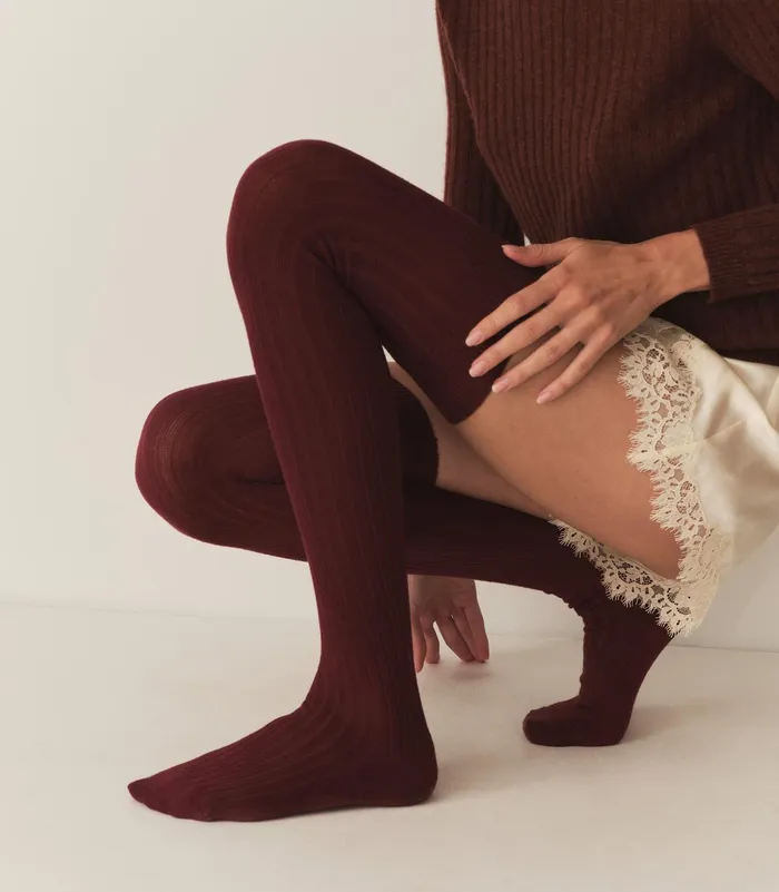 DEN Collgien Thigh High Socks Bordeaux Grand Cru Women Socks and Tights DEN Collgien Thigh High Socks Bordeaux Grand Cru Women Socks and Tights