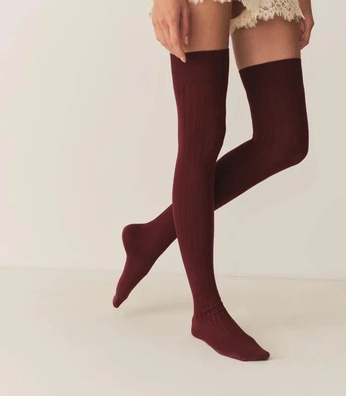 DEN Collgien Thigh High Socks Bordeaux Grand Cru Women Socks and Tights DEN Collgien Thigh High Socks Bordeaux Grand Cru Women Socks and Tights