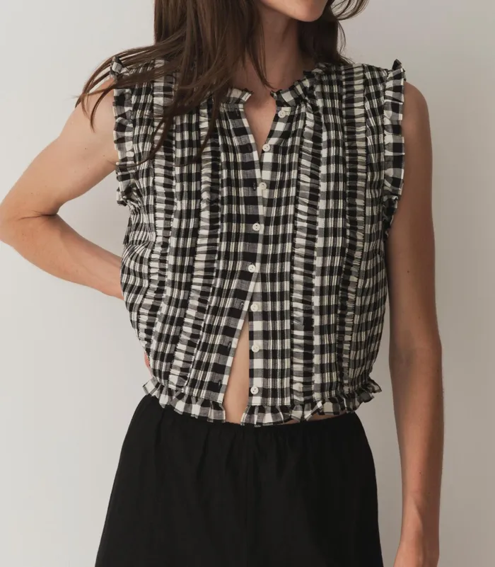 DEN Harietta Top Marilyn Gingham Women Tops DEN Harietta Top Marilyn Gingham Women Tops