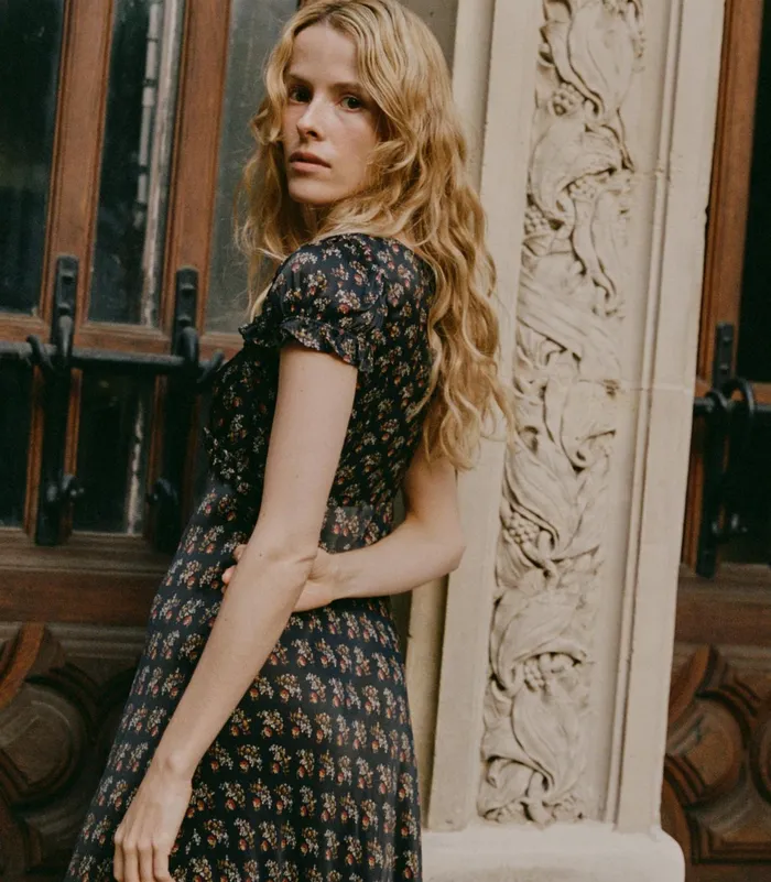 DEN Marybell Dress Delphinium Floral Women Dresses DEN Marybell Dress Delphinium Floral Women Dresses