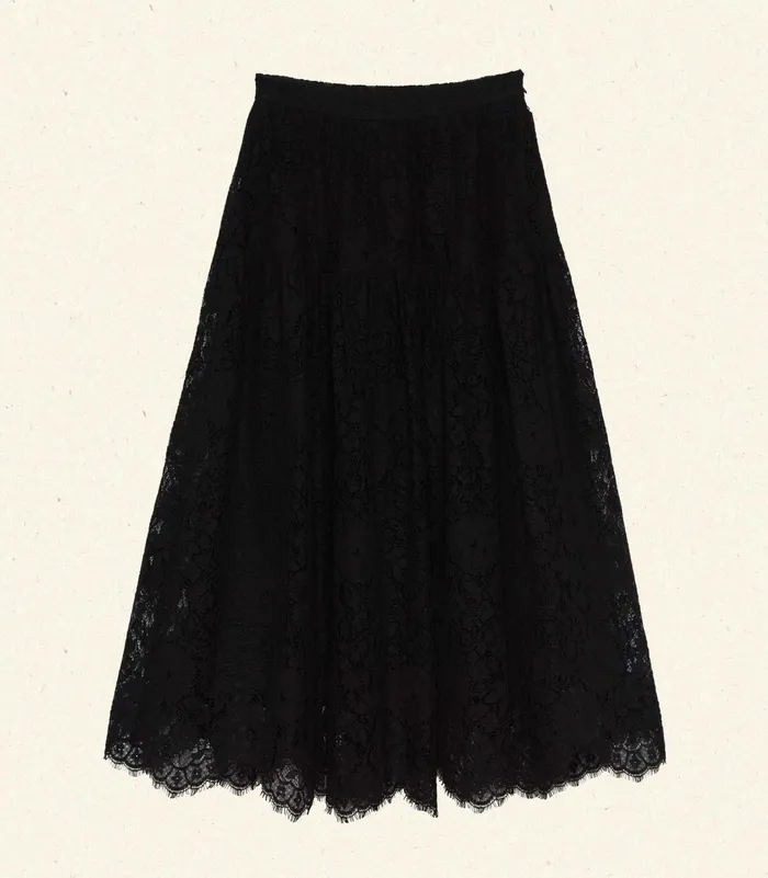 DEN Sebastiane Lace Skirt Black Women Skirts DEN Sebastiane Lace Skirt Black Women Skirts