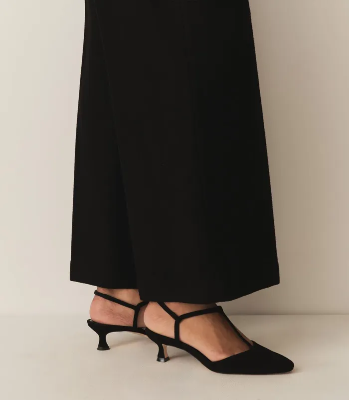 DEN Tabitha TStrap Heel Black Suede Women Shoes DEN Tabitha TStrap Heel Black Suede Women Shoes