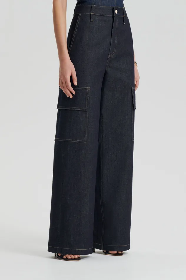 DENIM CARGO JEAN INDIGO 1275 Women Denim Scanlan Theodore DENIM CARGO JEAN INDIGO 1275 Women Denim Scanlan Theodore