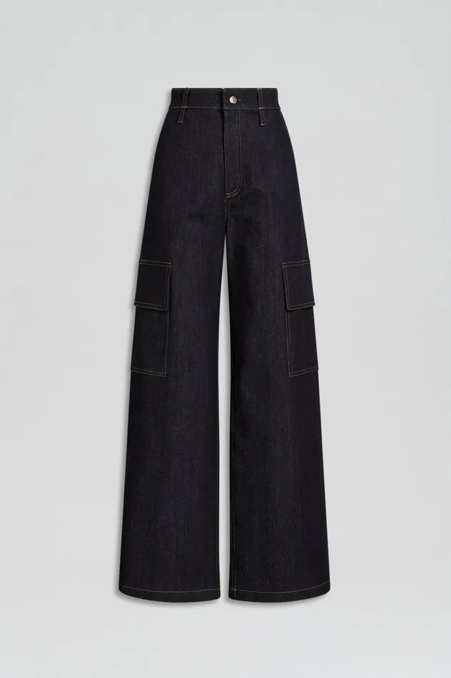 DENIM CARGO JEAN INDIGO 1275 Women Denim Scanlan Theodore DENIM CARGO JEAN INDIGO 1275 Women Denim Scanlan Theodore