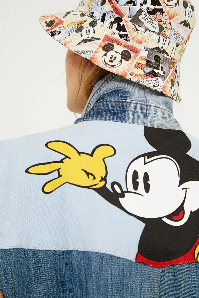 Desigual Mickey Mouse Icon Denim Vest 8211 Red Women Jackets