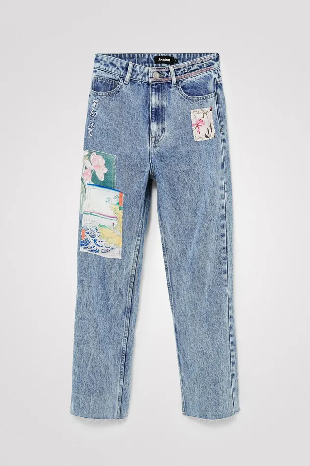 Desigual Straight Cropped Japanese Jeans Women Pants and Leggings