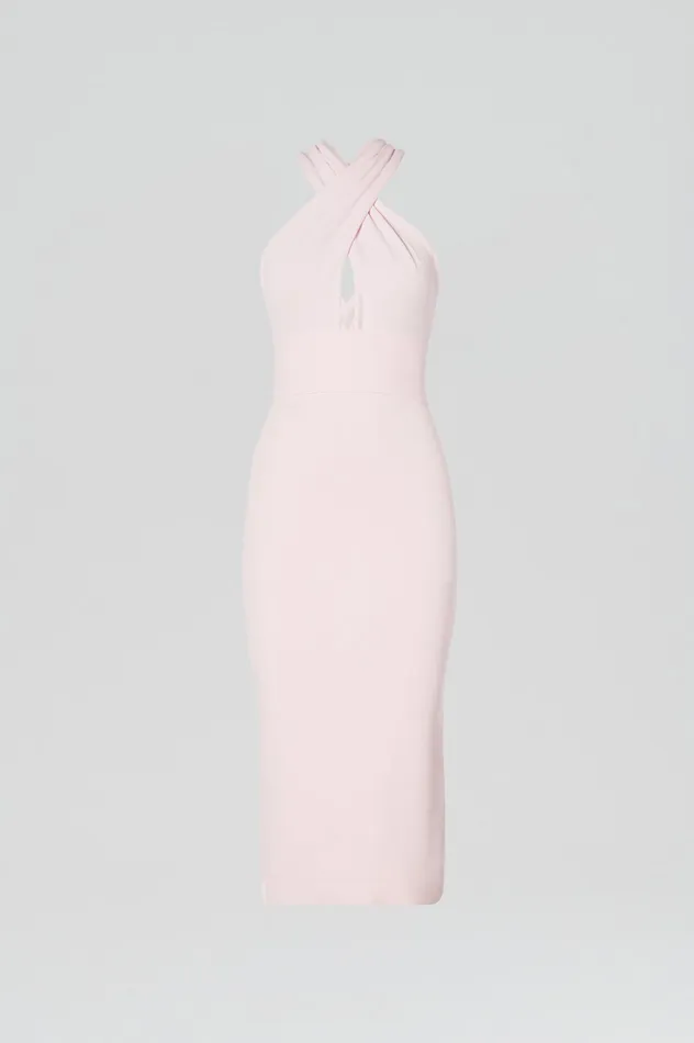 Dresses CREPE KNIT WRAP NECK DRESS ANGEL Scanlan Theodore Women Dresses CREPE KNIT WRAP NECK DRESS ANGEL Scanlan Theodore Women