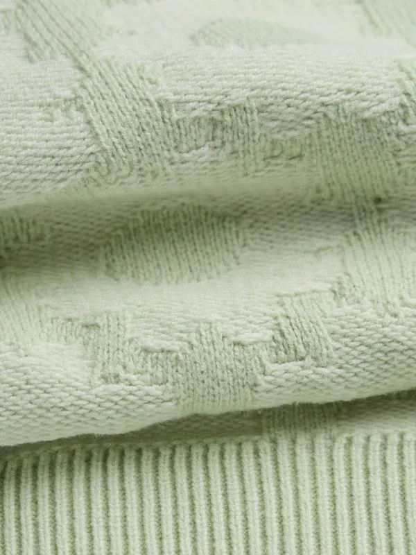 Fat Face Knitwear Women Light Green Floral Knitted Jumper