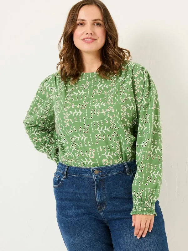 Fat Face Shirts and Blouses Women Light Green Jili 100 Cotton Embroidered Blouse Fat Face Shirts and Blouses Women Light Green Jili 100 Cotton Embroidered Blouse