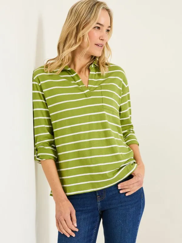 Fat Face Shirts and Blouses Women Paige Green 100 Cotton Stripe Jersey Shirt Fat Face Shirts and Blouses Women Paige Green 100 Cotton Stripe Jersey Shirt