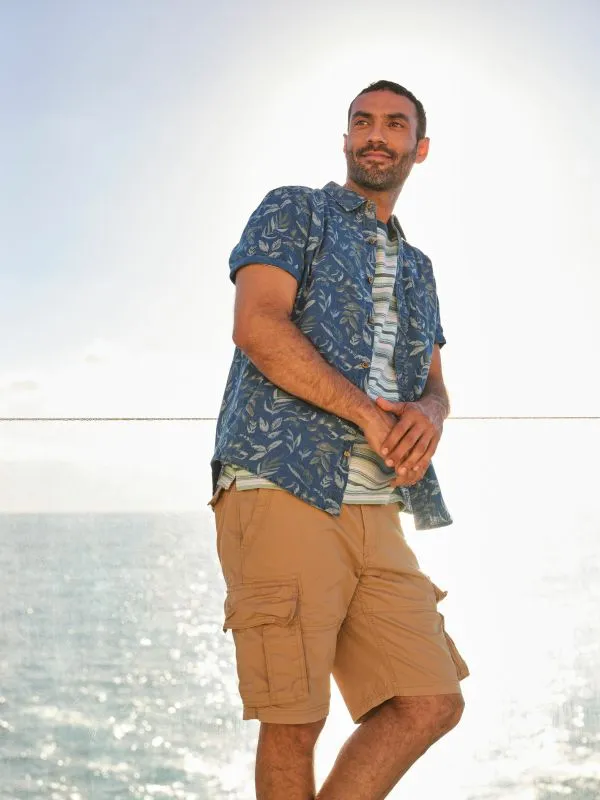 Fat Face Shorts Men Bude Tan Brown Lightweight Cargo Shorts