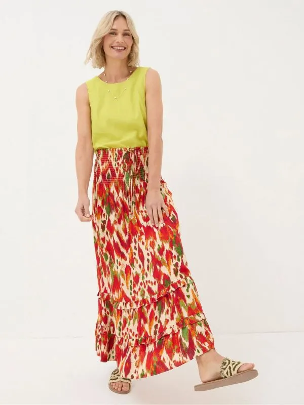 Fat Face Skirts Women Tegan Orange Paradise Ikat Maxi Skirt