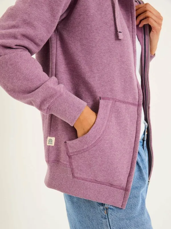 Fat Face Sweatshirts and Hoodies Women Purple Marl Amy Zip Through Hoodie