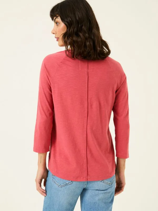 Fat Face Tops and TShirts Women Ava Dark Pink 100 Organic Cotton 34 Sleeve TShirt Fat Face Tops and TShirts Women Ava Dark Pink 100 Organic Cotton 34 Sleeve TShirt