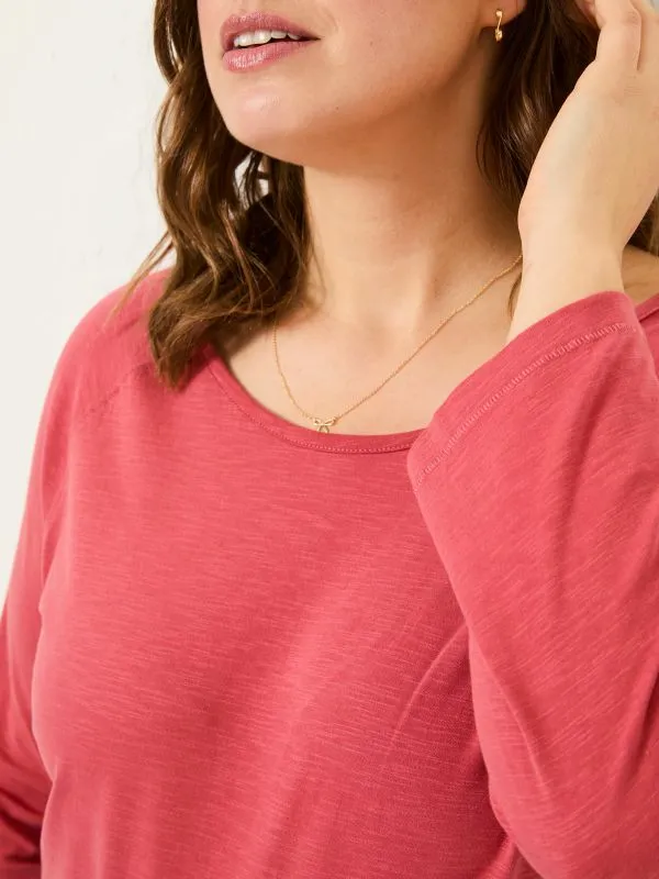Fat Face Tops and TShirts Women Ava Dark Pink 100 Organic Cotton 34 Sleeve TShirt Fat Face Tops and TShirts Women Ava Dark Pink 100 Organic Cotton 34 Sleeve TShirt