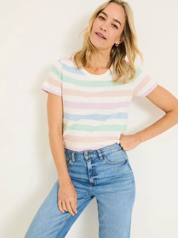 Fat Face Tops and TShirts Women Natalie Natural Short Sleeve Stripe T Shirt