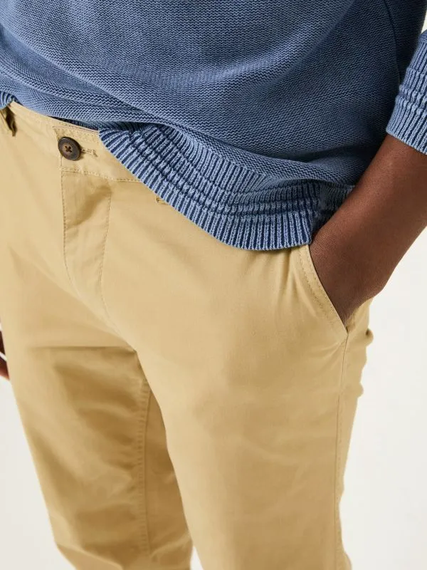 Fat Face Trousers Men White Stone Slim Heyshott Chinos