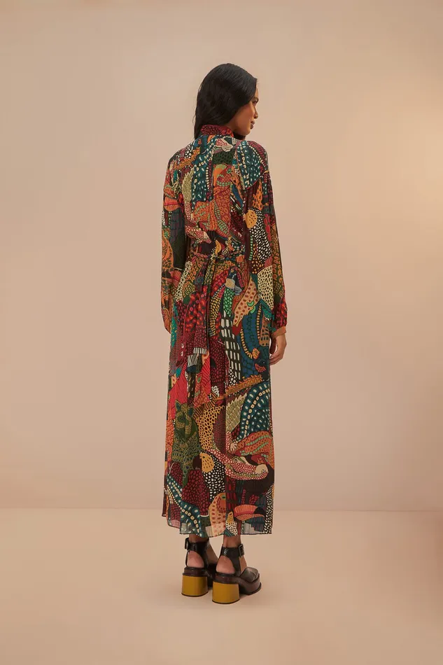Fauna Mix Multicolor V Neckline Maxi Dress Women Farm Rio Maxi Dresses