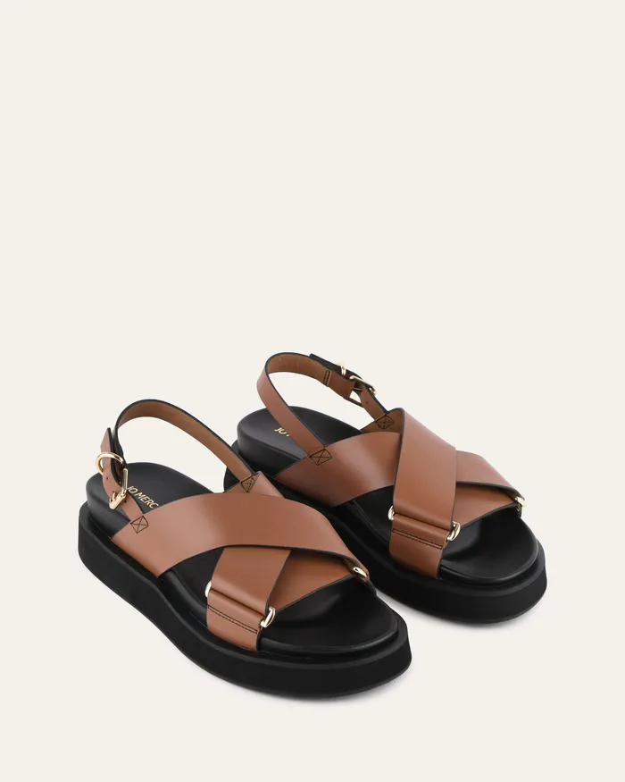 FLAT SANDALS Women Marley flat sandals dark tan leather jomercer FLAT SANDALS Women Marley flat sandals dark tan leather jomercer
