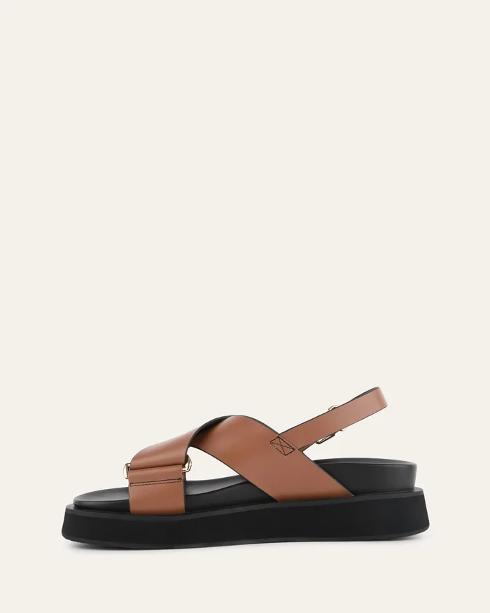 FLAT SANDALS Women Marley flat sandals dark tan leather jomercer FLAT SANDALS Women Marley flat sandals dark tan leather jomercer