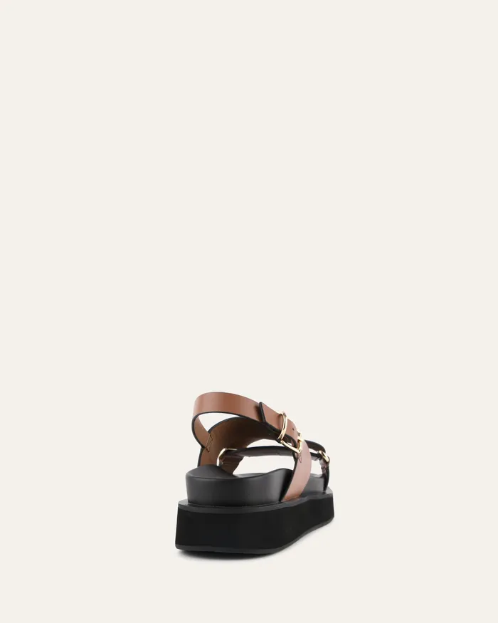 FLAT SANDALS Women Marley flat sandals dark tan leather jomercer FLAT SANDALS Women Marley flat sandals dark tan leather jomercer
