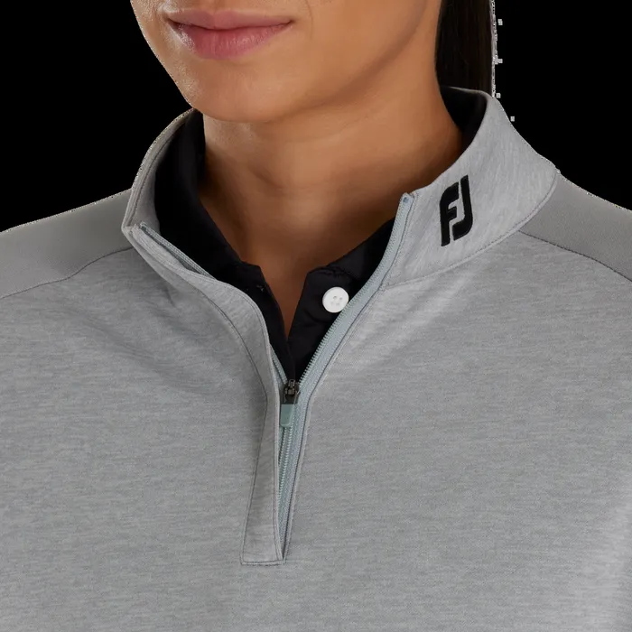 FootJoy Base MidLayers Women Heather Block HalfZip MidLayer 8211 FJ Tour Collar Grey FootJoy Base MidLayers Women Heather Block HalfZip MidLayer 8211 FJ Tour Collar Grey