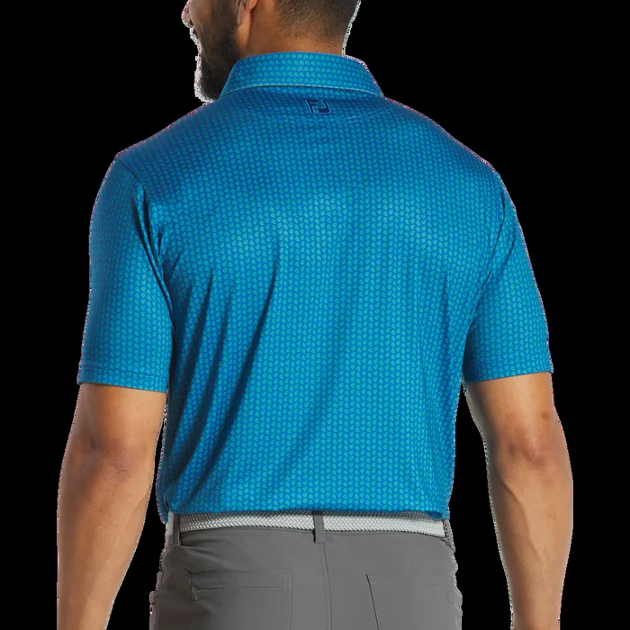 FootJoy Shirts Men Leaf Lisle Emerald Blue
