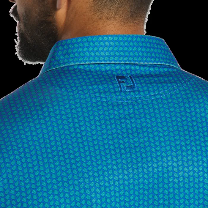 FootJoy Shirts Men Leaf Lisle Emerald Blue