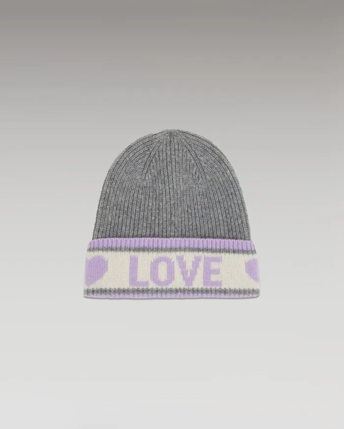 From Future Cashmere Beanies Love Cuffed Beanie Dark Heather Gray