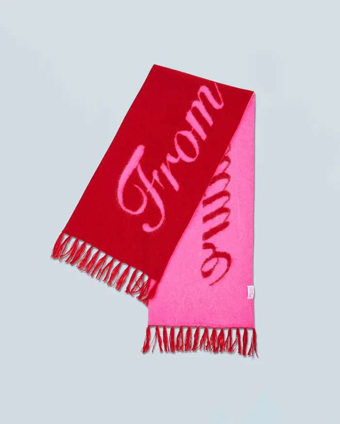 From Future Cashmere Scarves and Collars Fringed Scarf Dark Red