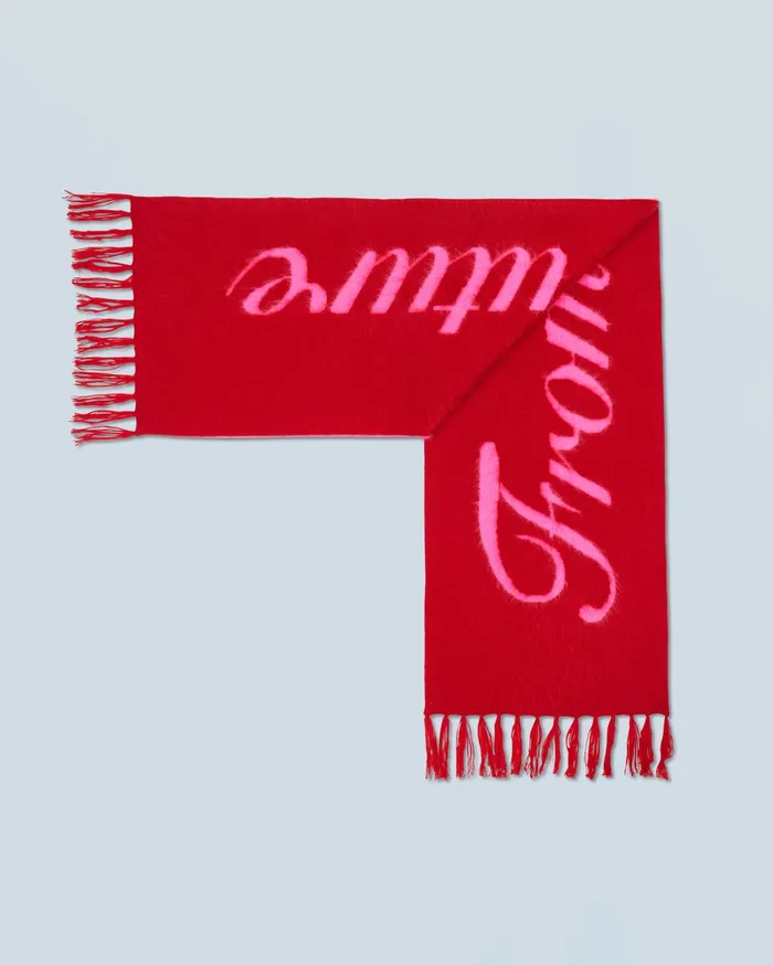 From Future Cashmere Scarves and Collars Fringed Scarf Dark Red
