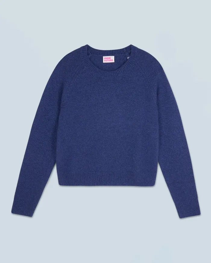 From Future Cashmere Sweaters Women Crewneck Raglan Sweater Dark Blue