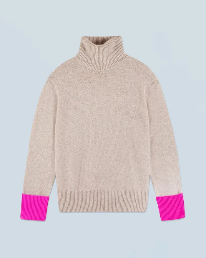 From Future Cashmere Sweaters Women Turtleneck Sweater Beige Moulin
