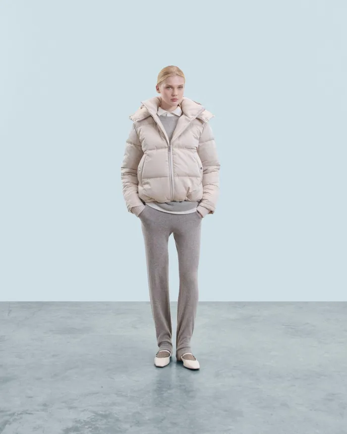 From Future Coats and Jackets Women Outerwear Down Jacket With Cashmere Lining Sand