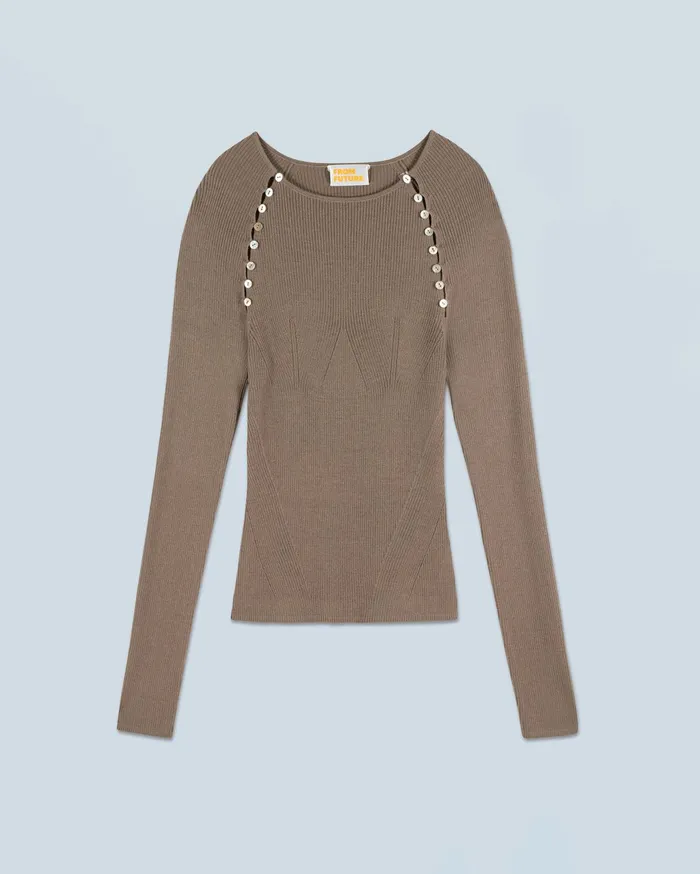 From Future Shirts TShirts and Tops Women Long Sleeve Top Taupe