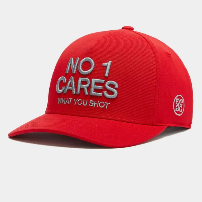 GFORE Hats MenWomen NO 1 CARES STRETCH TWILL SNAPBACK HAT Poppy