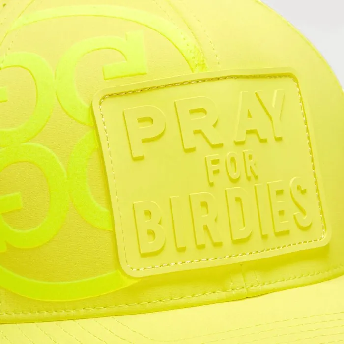 GFORE Hats MenWomen PRAY FOR BIRDIES PERFORATED FEATHERWEIGHT TECH SNAPBACK HAT Solar GFORE Hats MenWomen PRAY FOR BIRDIES PERFORATED FEATHERWEIGHT TECH SNAPBACK HAT Solar