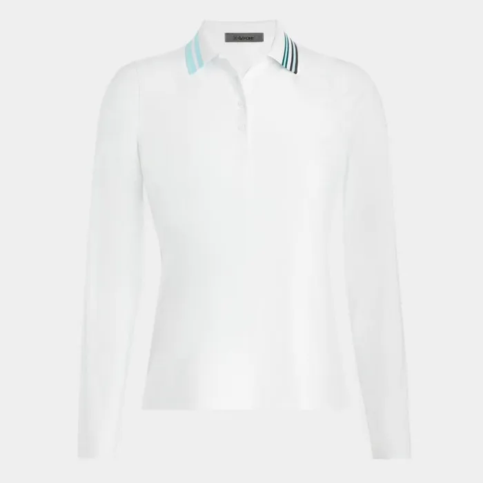 GFORE Polos and Shirts Women CONTRAST RIB COLLAR SILKY TECH NYLON POLO Snow