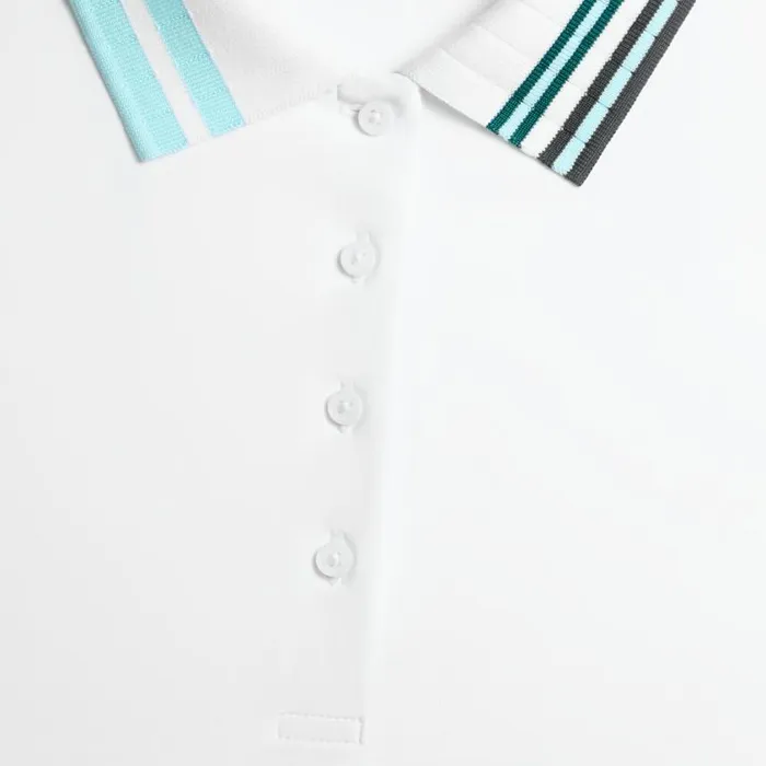 GFORE Polos and Shirts Women CONTRAST RIB COLLAR SILKY TECH NYLON POLO Snow