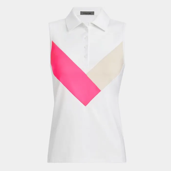 GFORE Polos and Shirts Women MULTI V TECH JERSEY SLEEVELESS POLO Knockout Pink