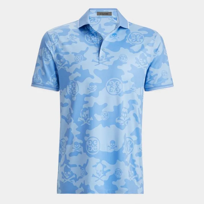 GFORE Polos Men EXPLODED CAMO TECH JERSEY MODERN SPREAD COLLAR BANDED SLEEVE POLO Baja