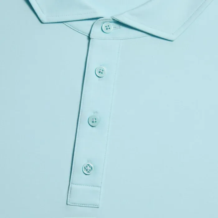 GFORE Polos Men MLANGE ICE NYLON LONG SLEEVE POLO Powder Melange GFORE Polos Men MLANGE ICE NYLON LONG SLEEVE POLO Powder Melange
