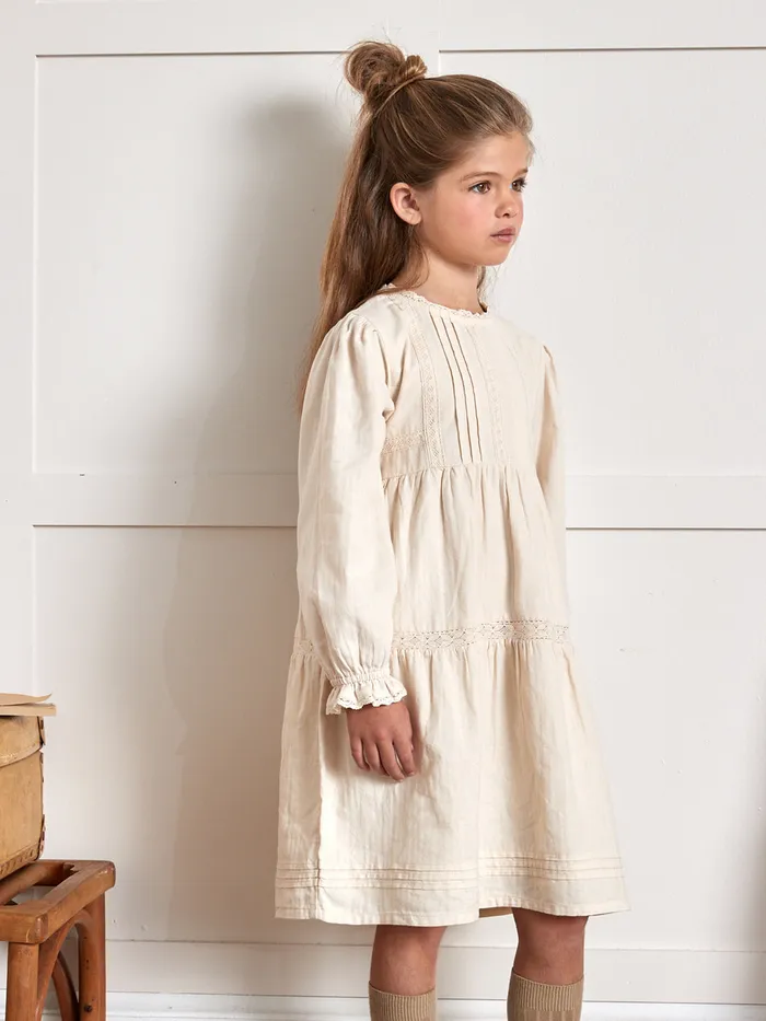 Girls Cyrillus Clothing Heirloom Dress Ecru