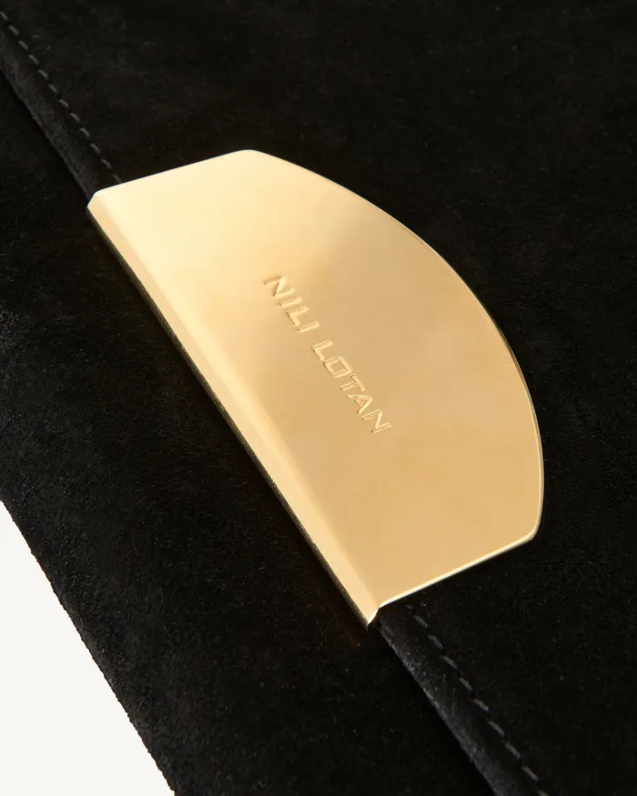 Handbags Women Nili Lotan LE AGNES CLUTCH Black And Gold