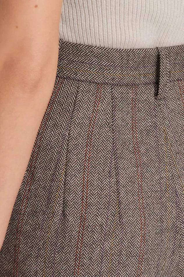 HERRINGBONE WEAVE TROUSER MORO Trousers Scanlan Theodore Women HERRINGBONE WEAVE TROUSER MORO Trousers Scanlan Theodore Women