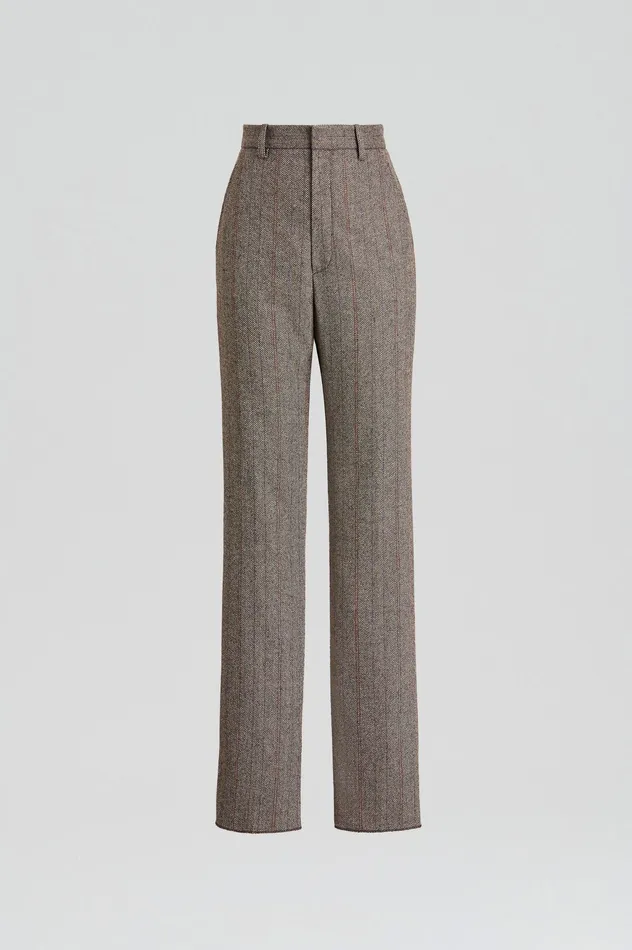 HERRINGBONE WEAVE TROUSER MORO Trousers Scanlan Theodore Women HERRINGBONE WEAVE TROUSER MORO Trousers Scanlan Theodore Women