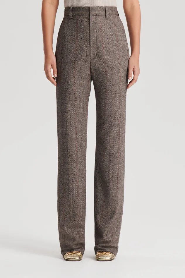 HERRINGBONE WEAVE TROUSER MORO Trousers Scanlan Theodore Women HERRINGBONE WEAVE TROUSER MORO Trousers Scanlan Theodore Women