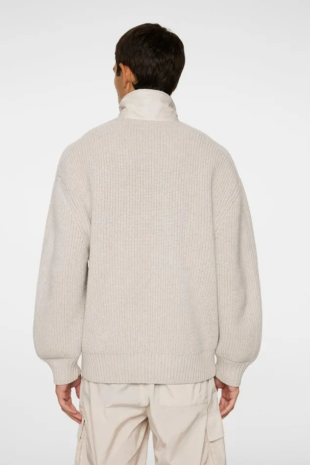 JLindeberg Cole Hybrid Knit Quarter Zip Men Knitwear