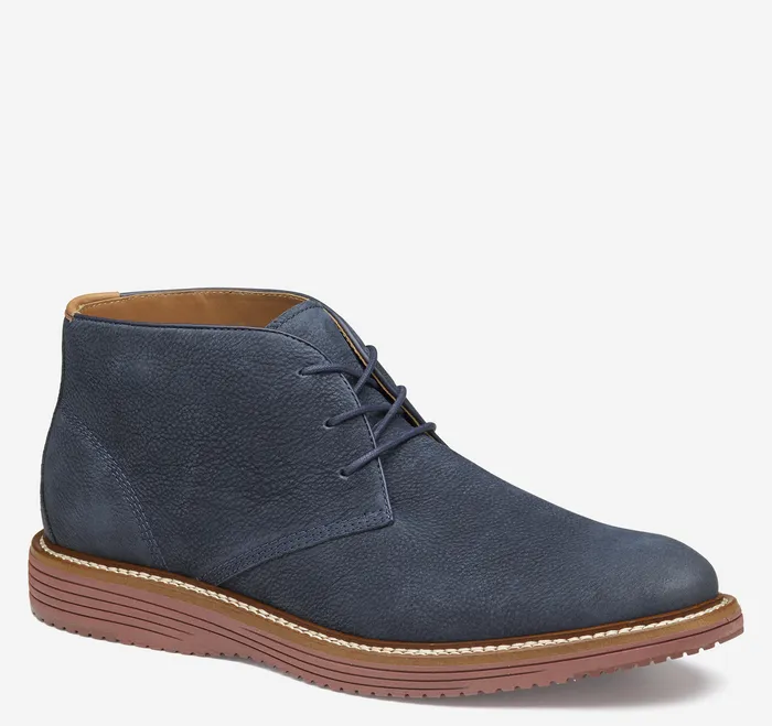 Johnston and Murphy Boots Men Upton Chukka Navy Nubuck