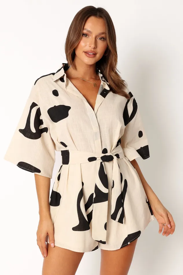 Jumpsuits and Playsuits Kellie Playsuit 8211 Beige Black Beige Black 8211 petalandpup Women Jumpsuits and Playsuits Kellie Playsuit 8211 Beige Black Beige Black 8211 petalandpup Women